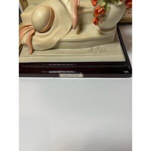 Elegant Valerio Cassina Porcelain Figurine with Hat & Flowers Home Decor